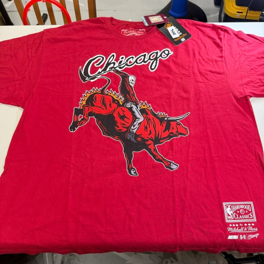 Chicago Bulls Mitchell & Ness x B-R x Juicewrld Remix T-Shirt Red 3XL NWT